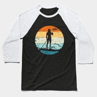 Vintage Retro Style Stand Up Paddle Board Design Baseball T-Shirt